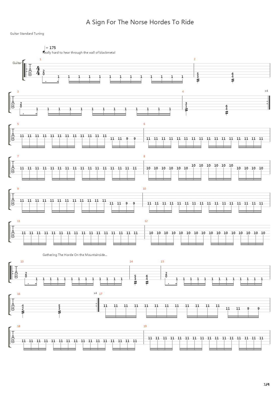 A Sign For The Norse Hordes To Ride吉他谱