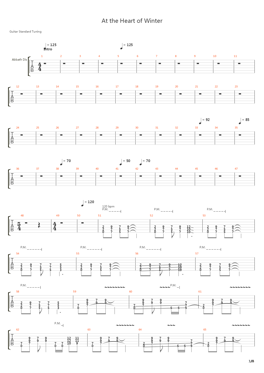 At The Heart Of Winter吉他谱