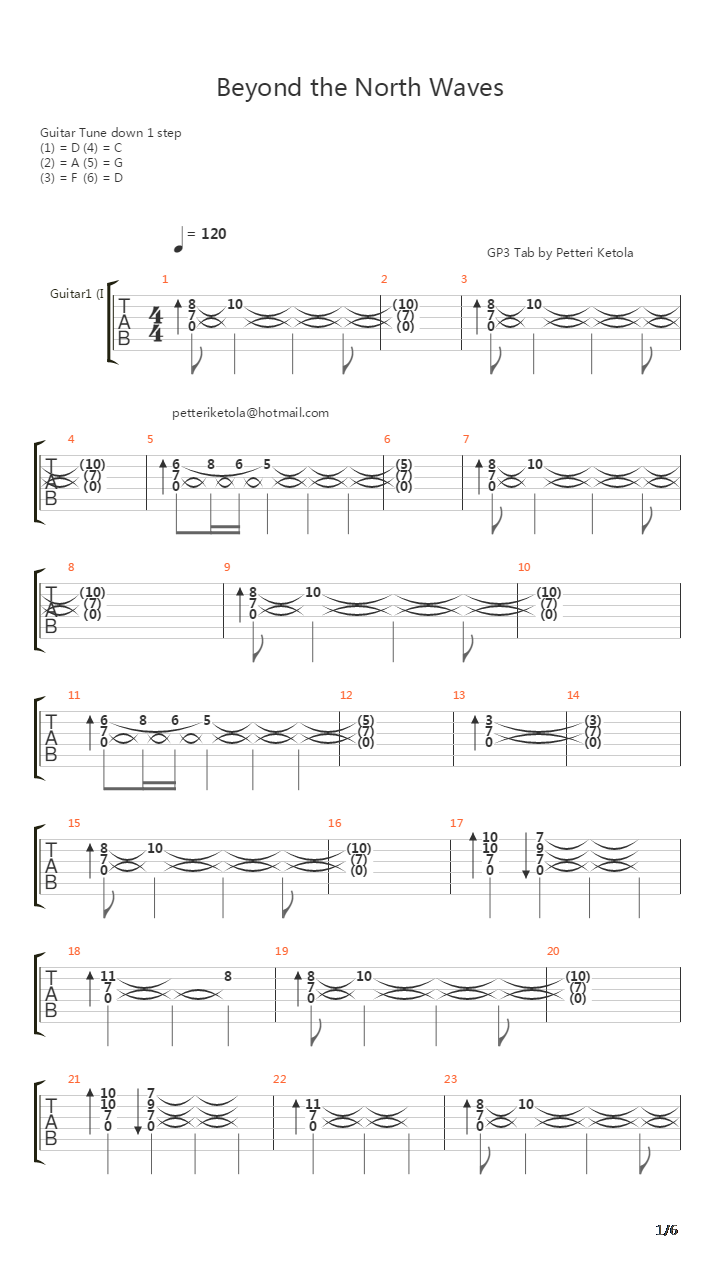 Beyond The North Waves吉他谱