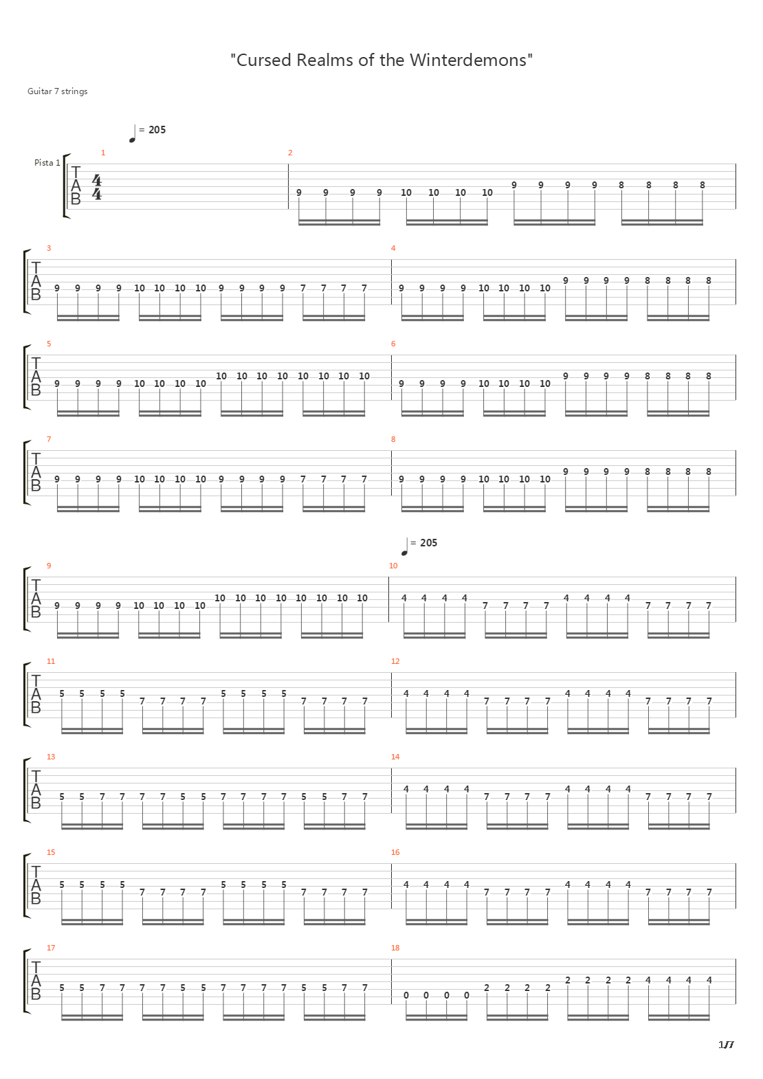Cursed Realms Of Winterdemons吉他谱