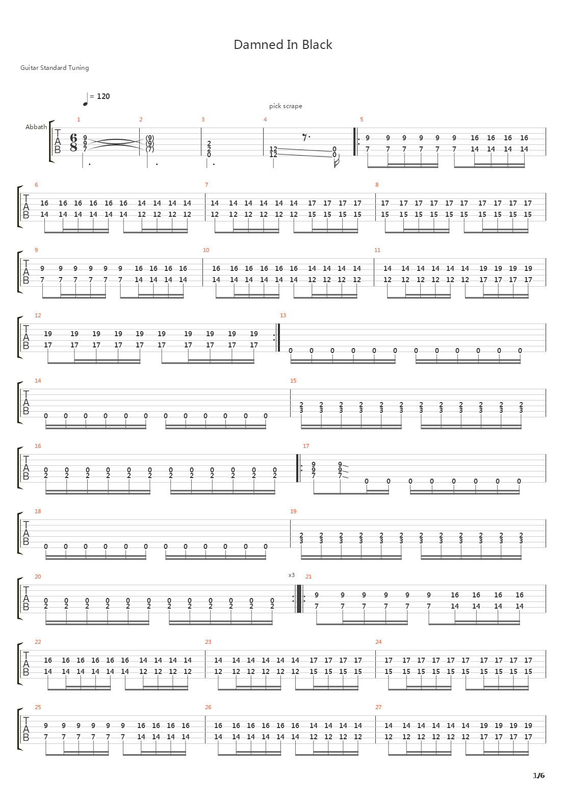 Damned In Black吉他谱