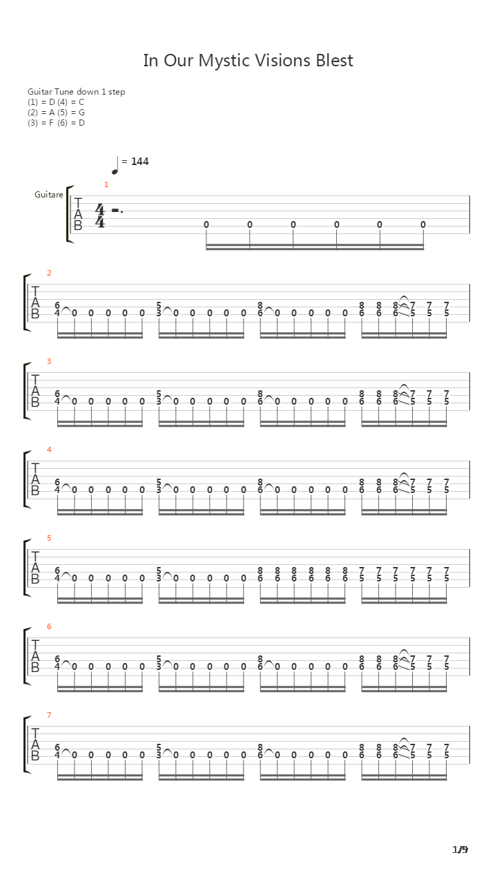 In Our Mystic Visions Blest吉他谱