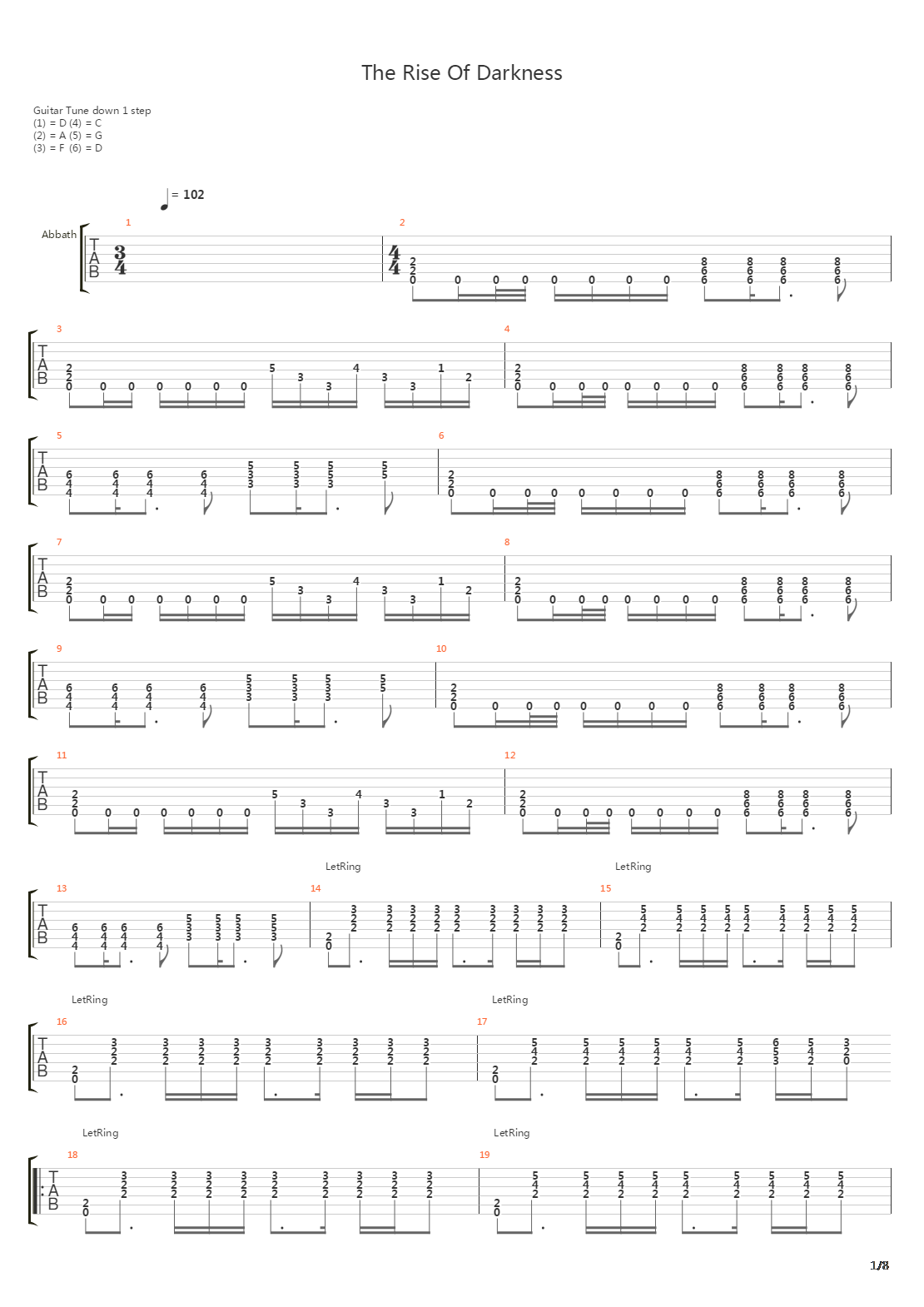 The Rise Of Darkness吉他谱