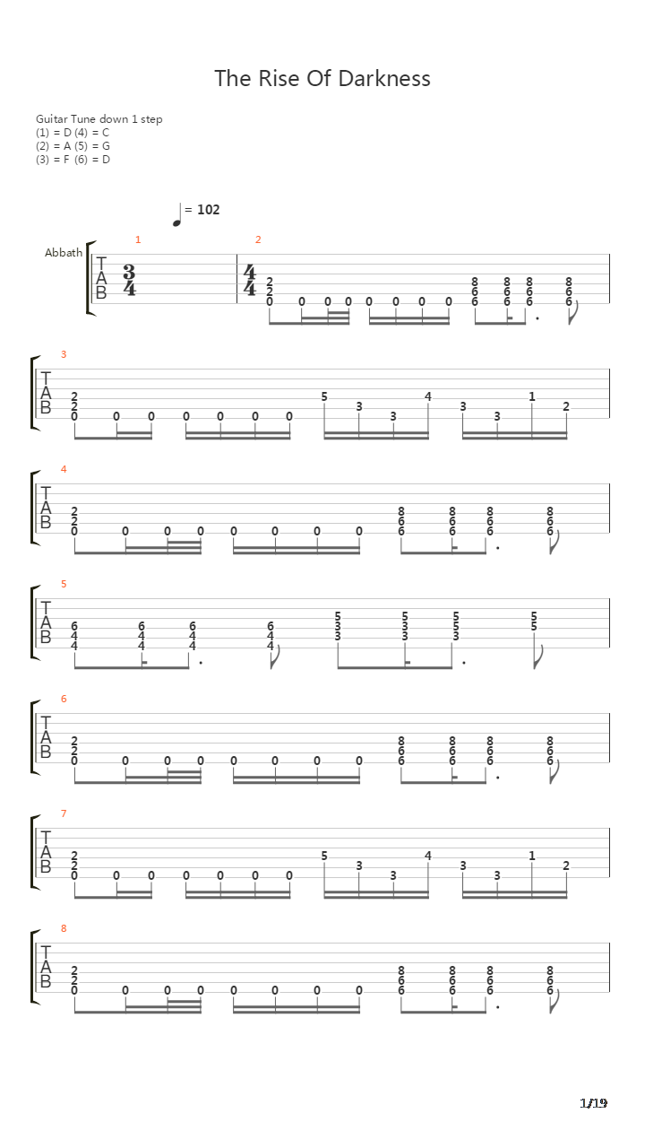 The Rise Of Darkness吉他谱