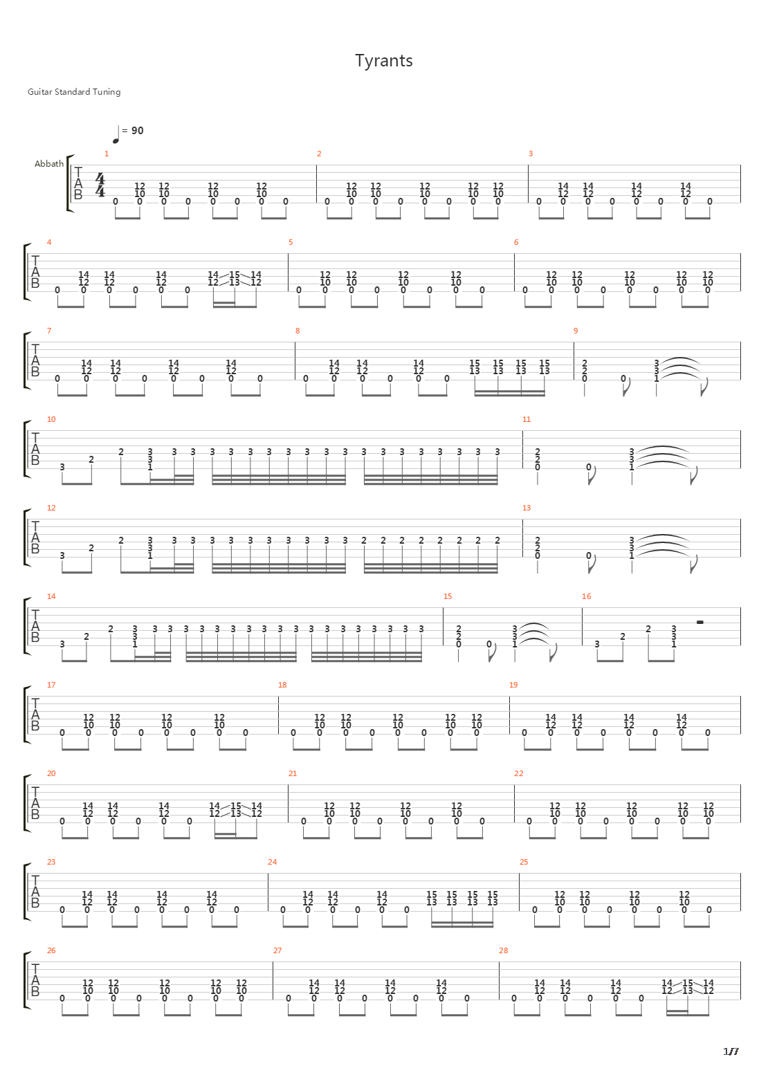 Tyrants吉他谱