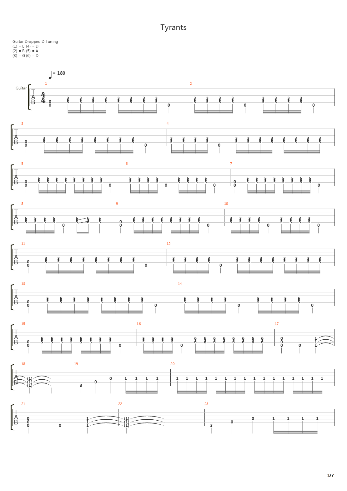 Tyrants吉他谱