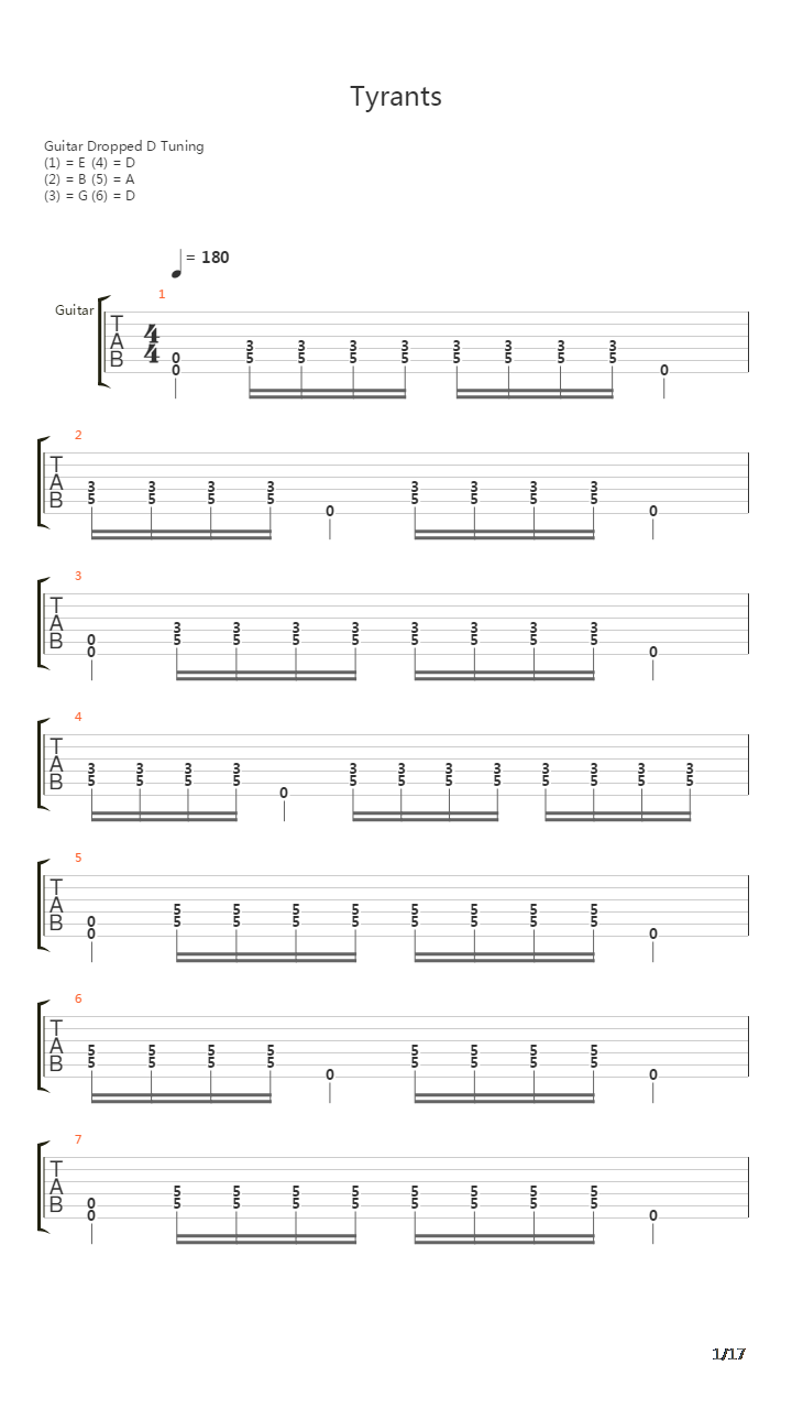 Tyrants吉他谱
