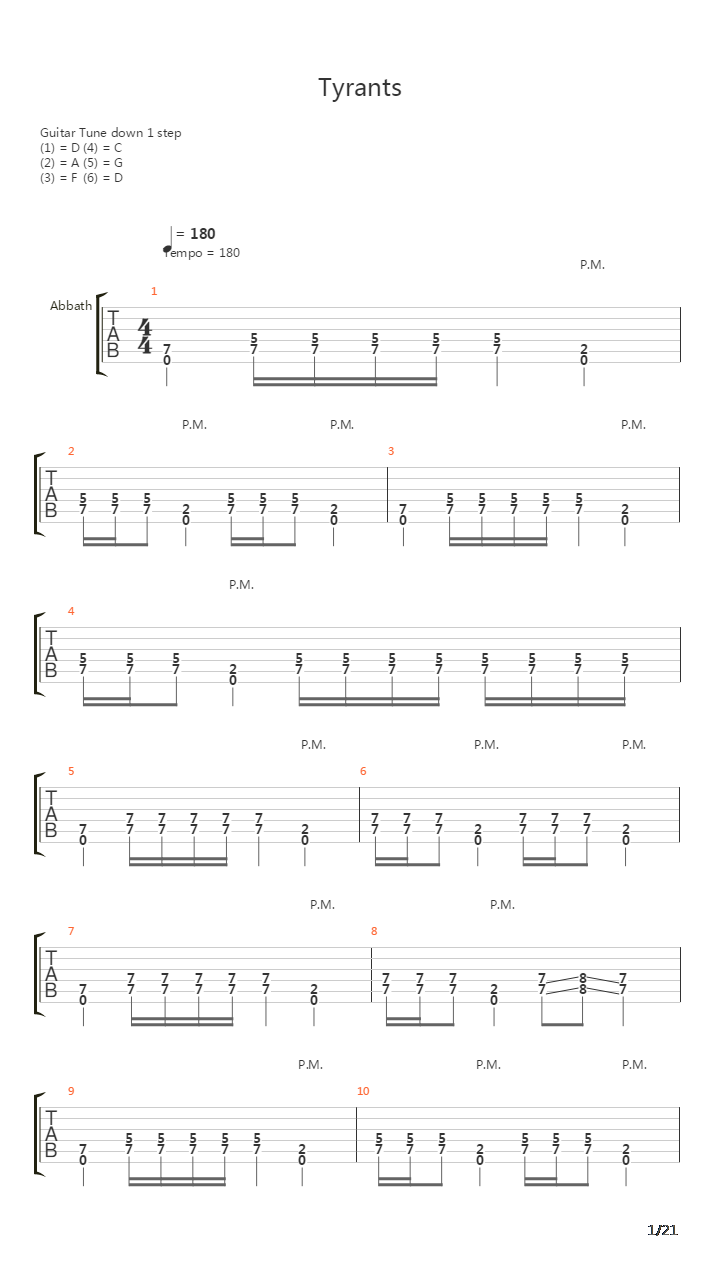 Tyrants吉他谱