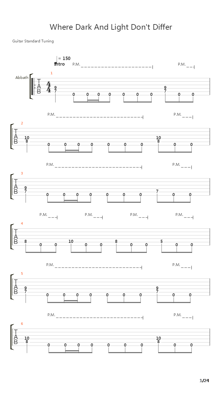Where Dark And Light Dont Differ吉他谱