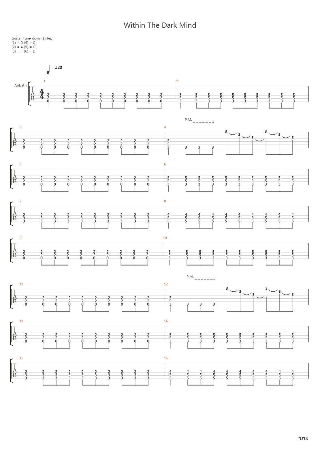 Within The Dark Mind吉他谱