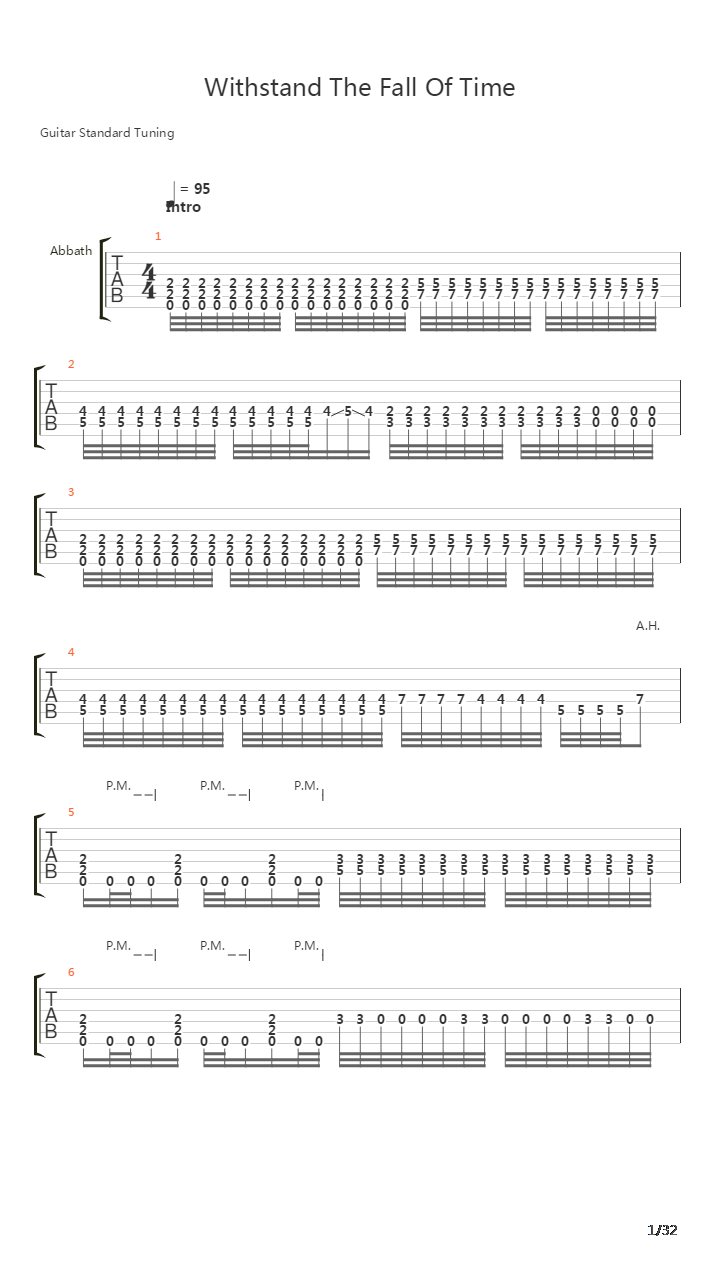 Withstand The Fall Of Time吉他谱