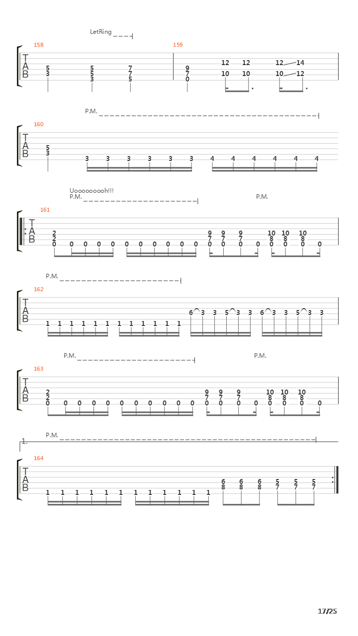 Years Of Silent Sorrow吉他谱