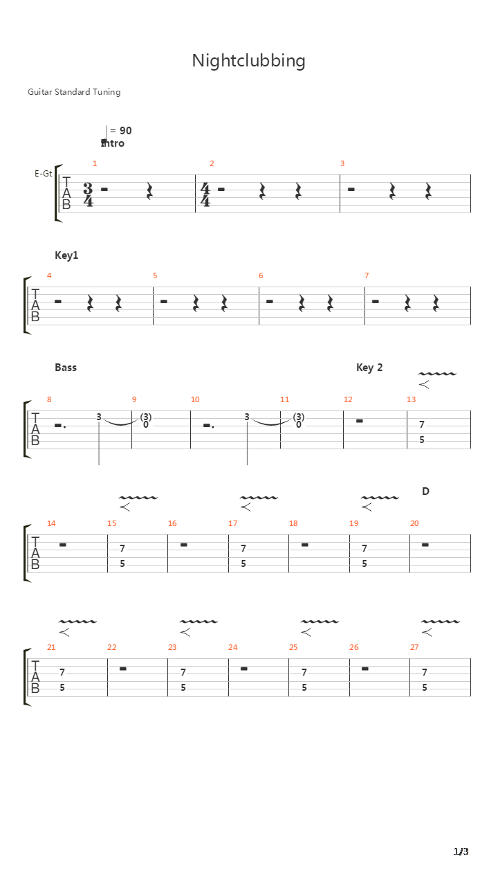 Nightclubbing吉他谱