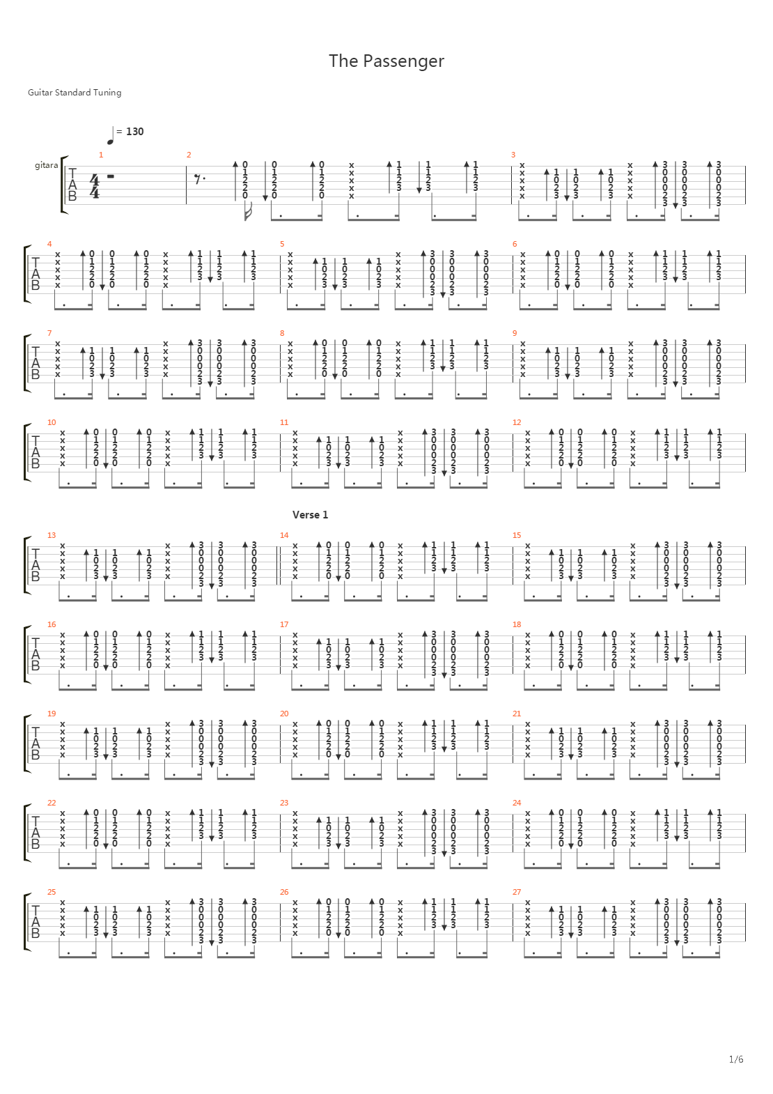 Passenger吉他谱