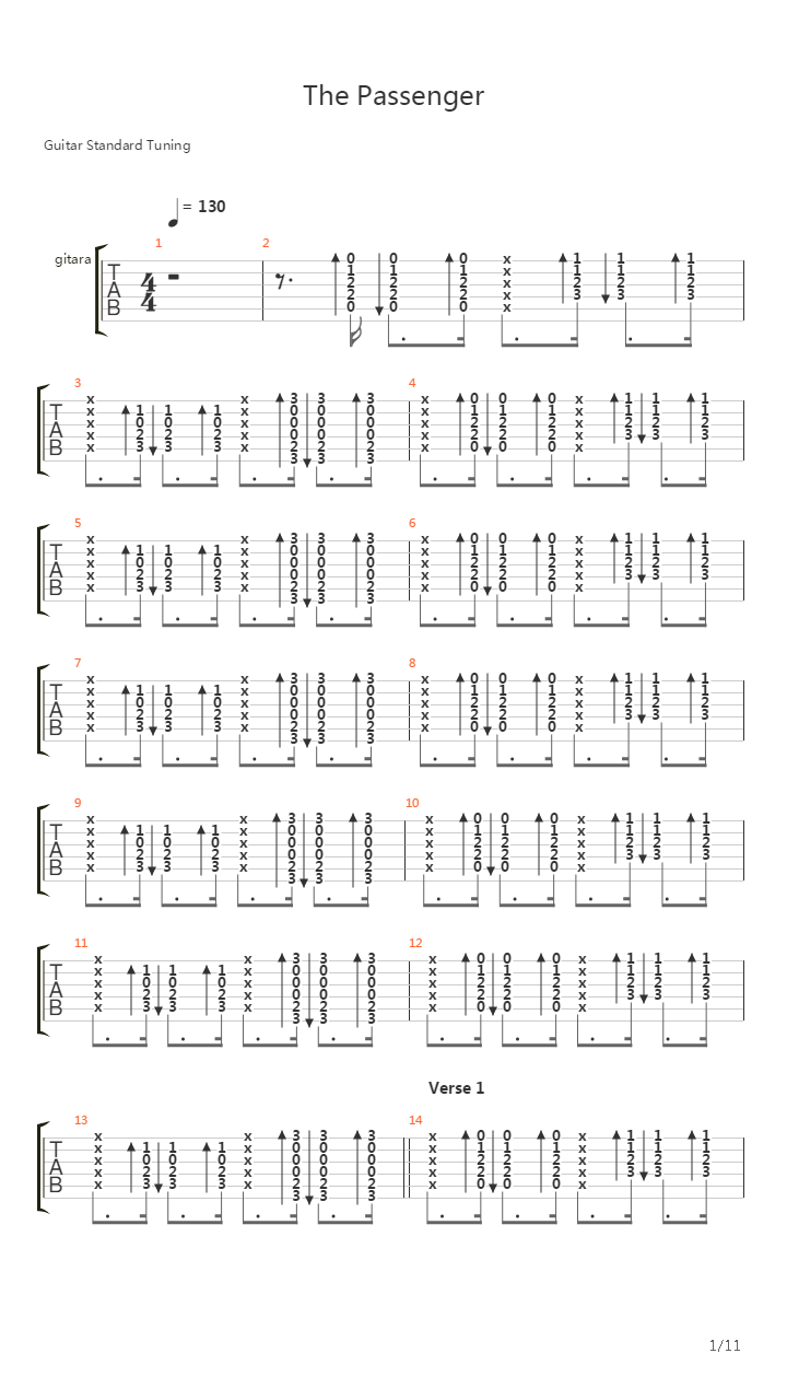 Passenger吉他谱