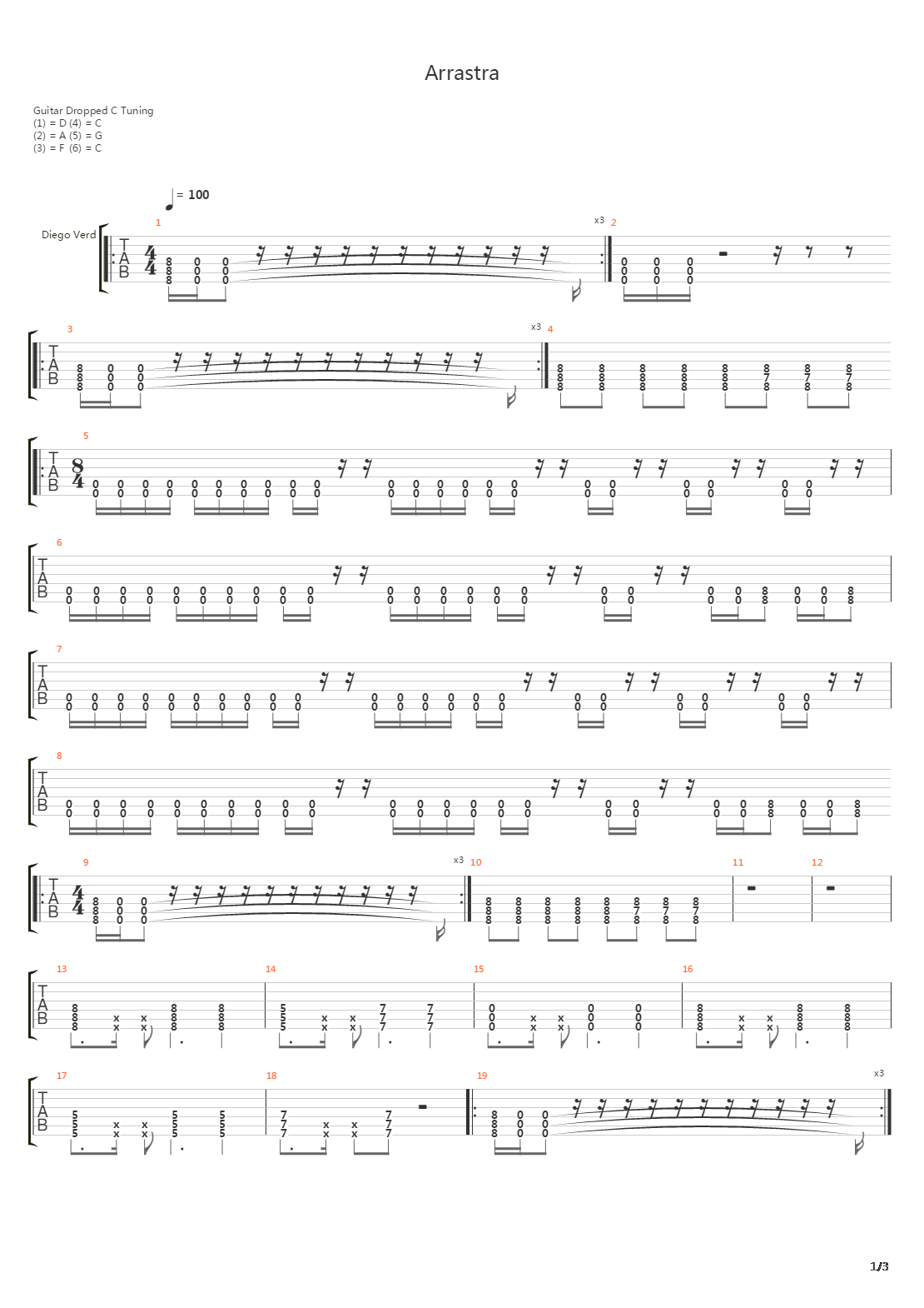 Arrastra吉他谱