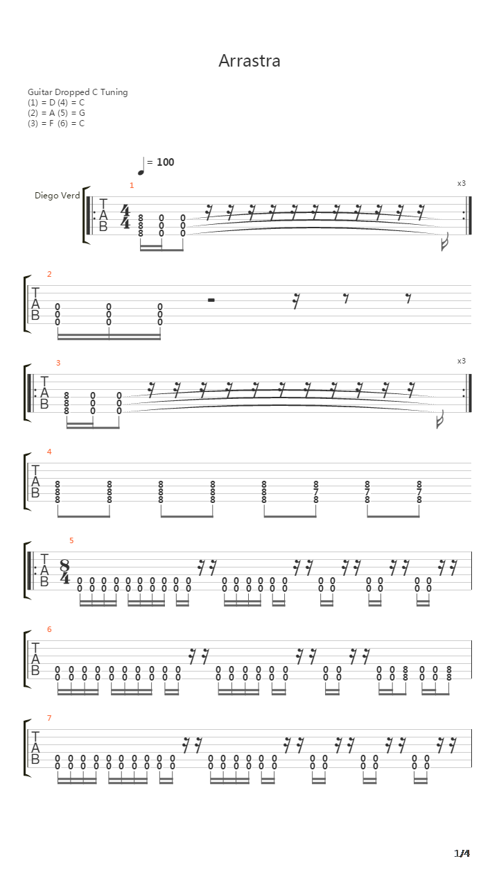 Arrastra吉他谱