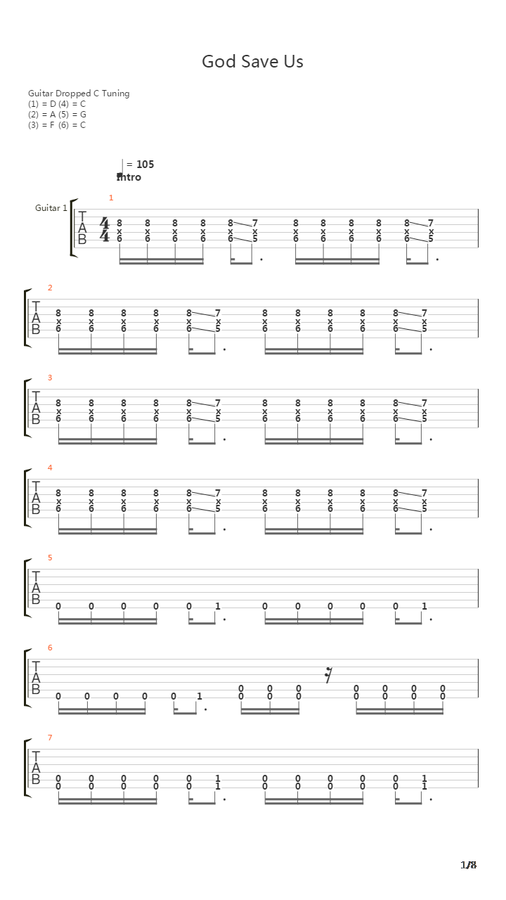 God Save Us吉他谱
