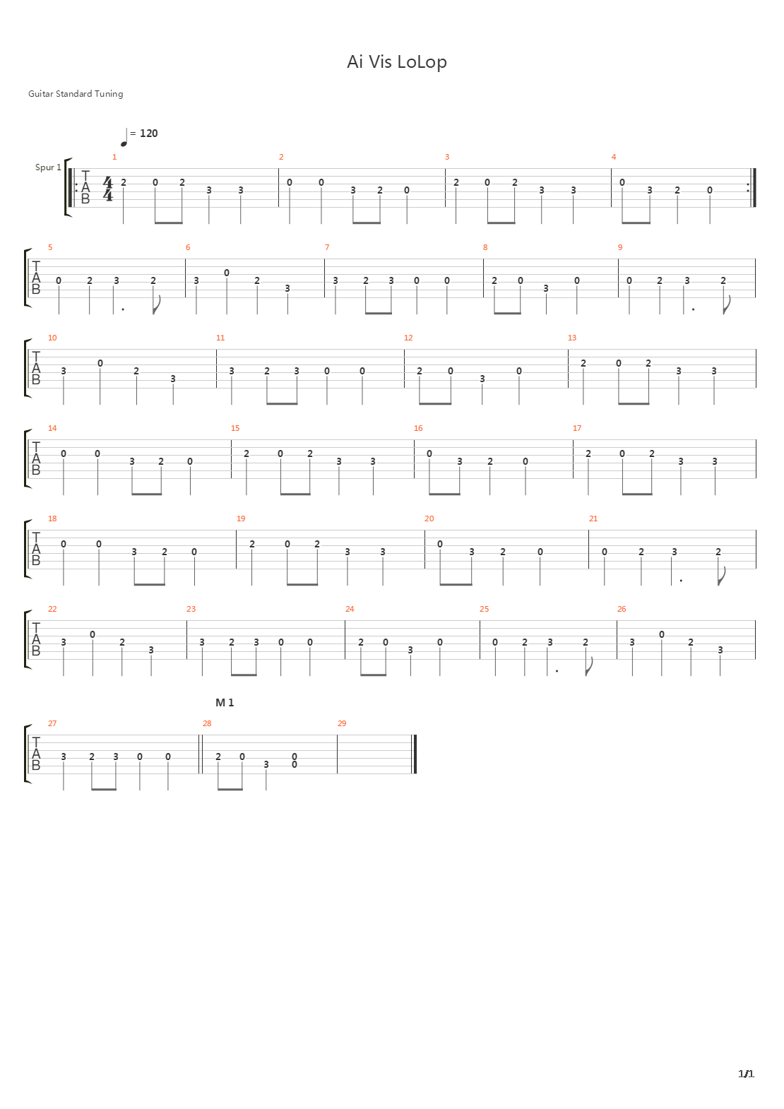 Ai Vis Lolop吉他谱