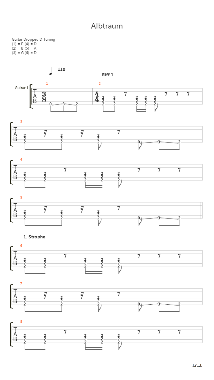 Albtraum吉他谱