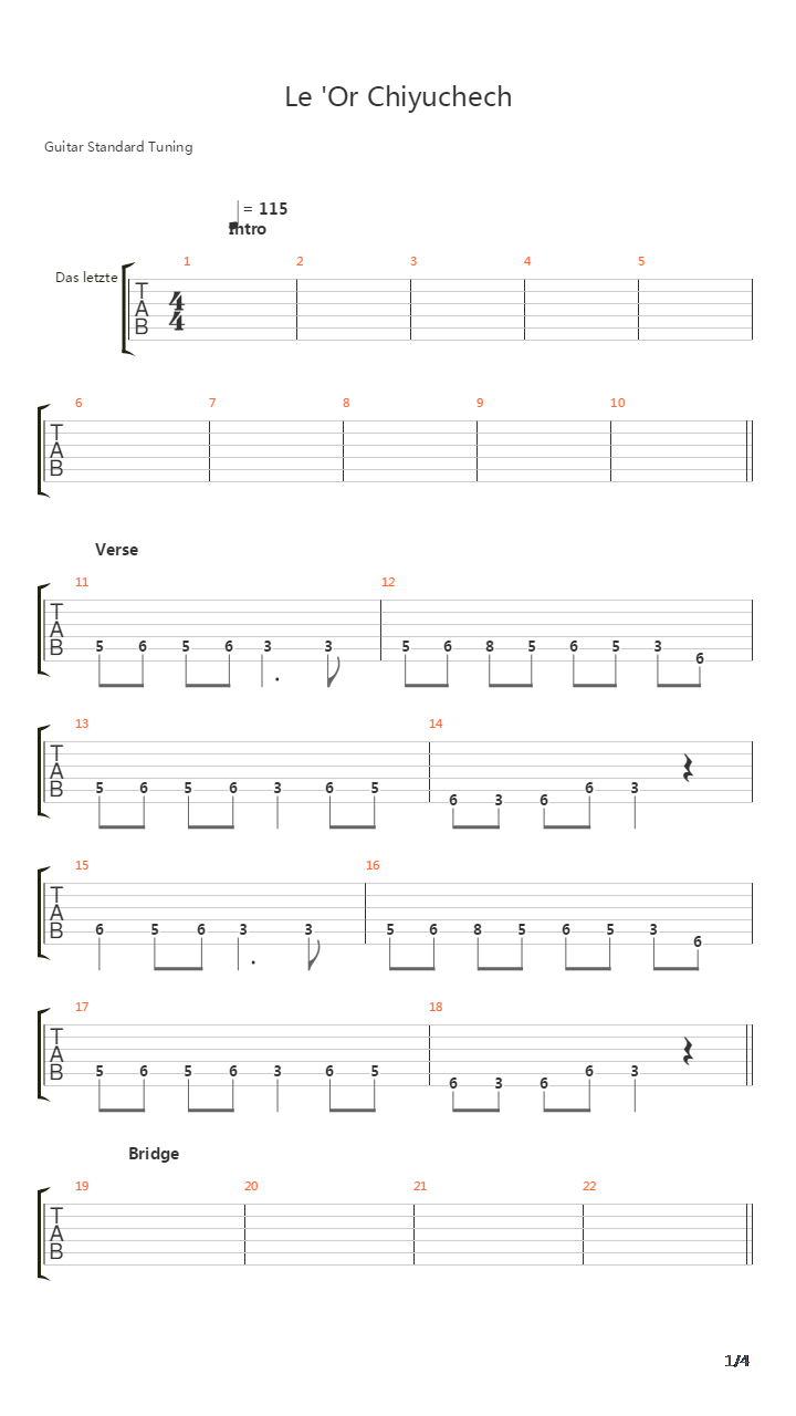 Le Or Chiyuchech吉他谱