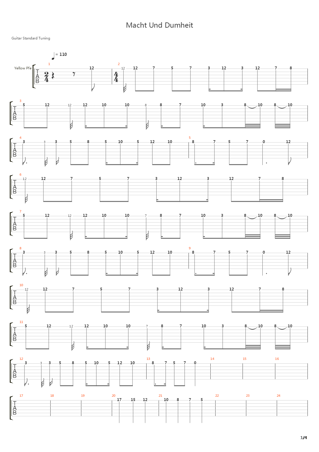 Macht Und Dumheit吉他谱