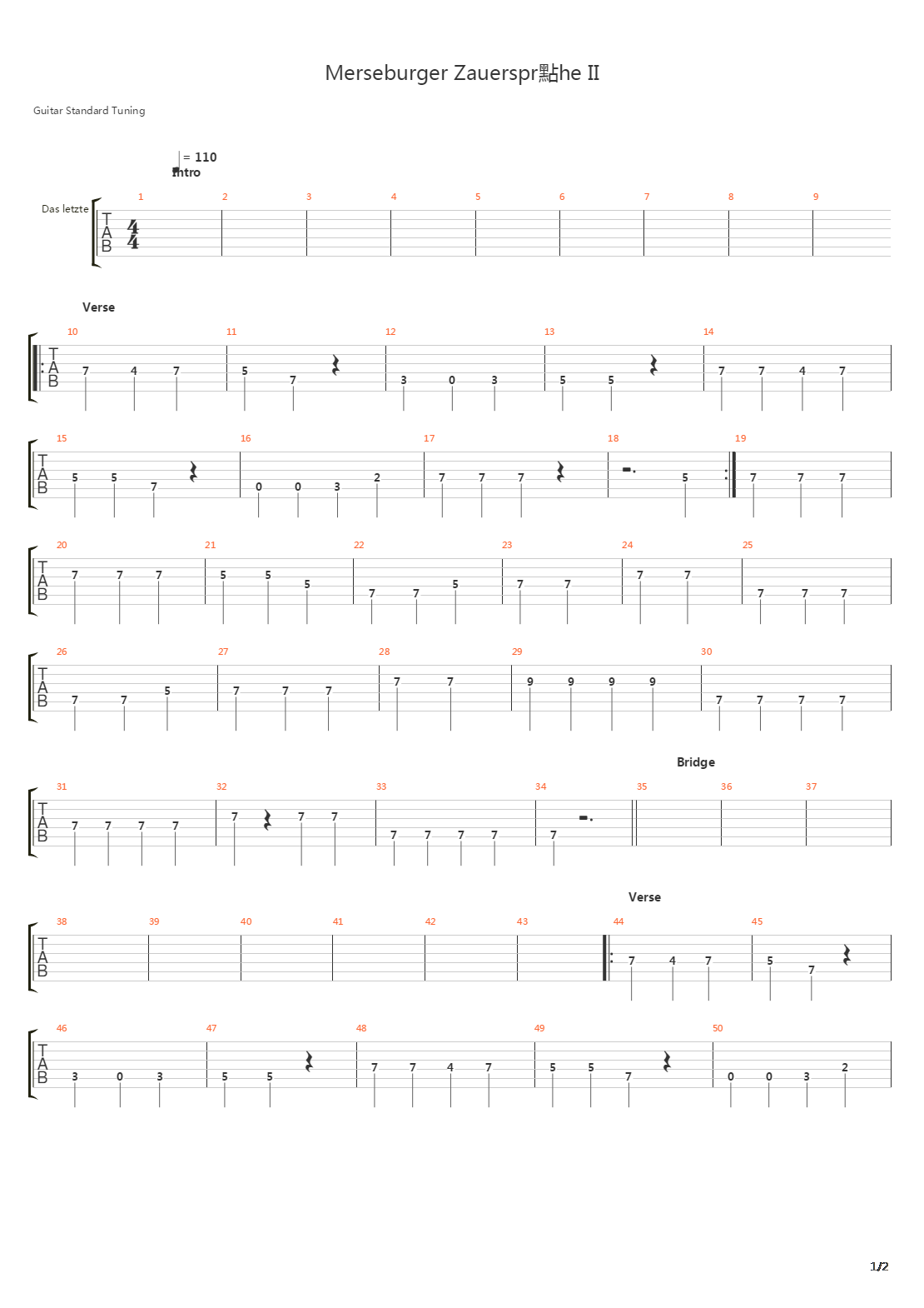 Merseburger Zaubersprueche 2吉他谱