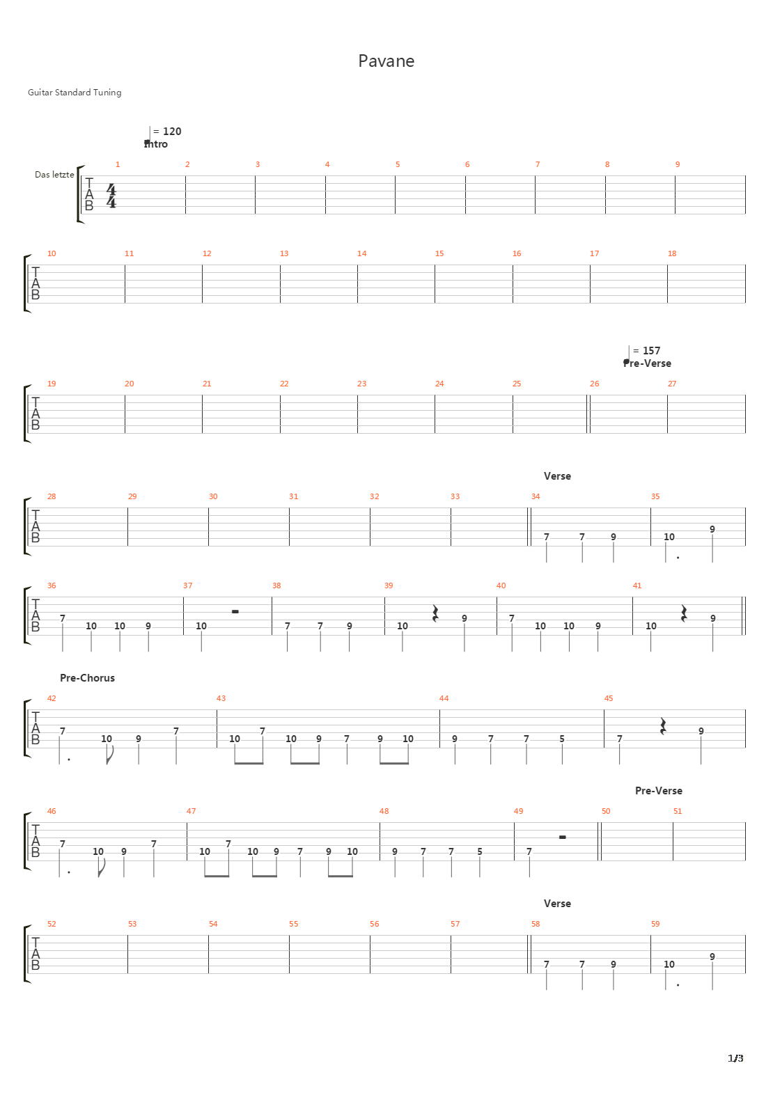 Pavane吉他谱