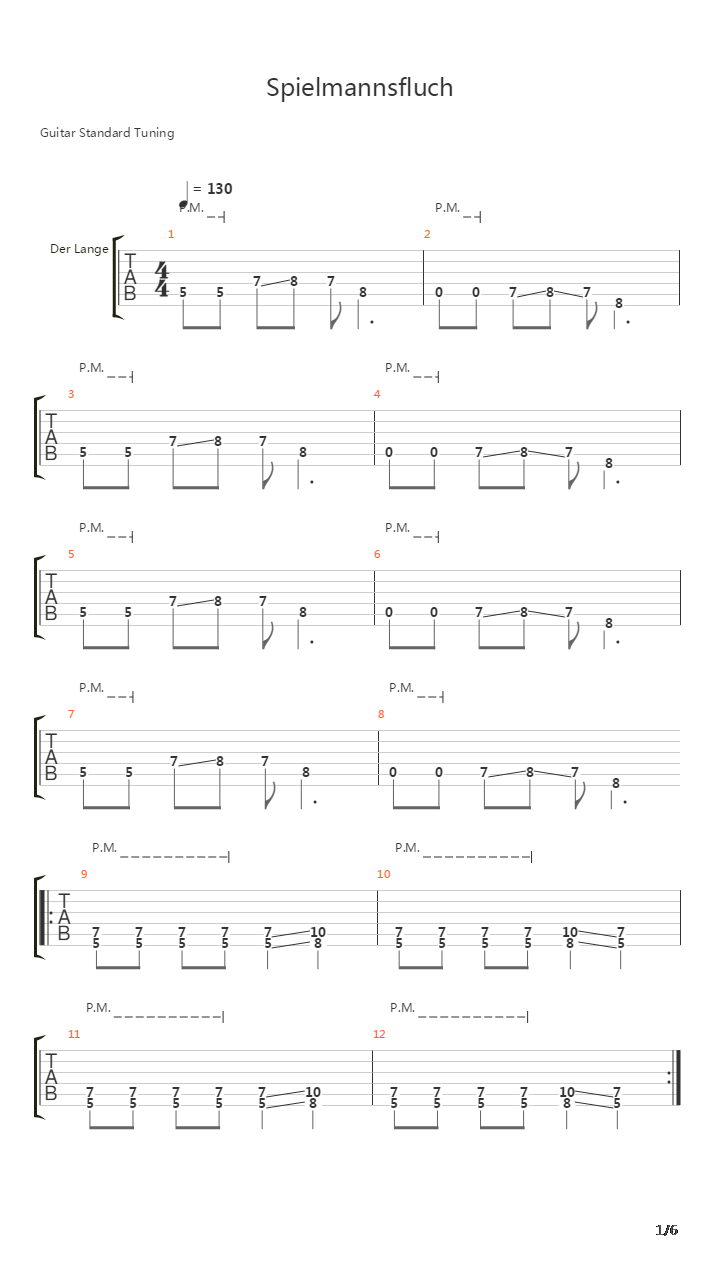 Spielmannsfluch吉他谱