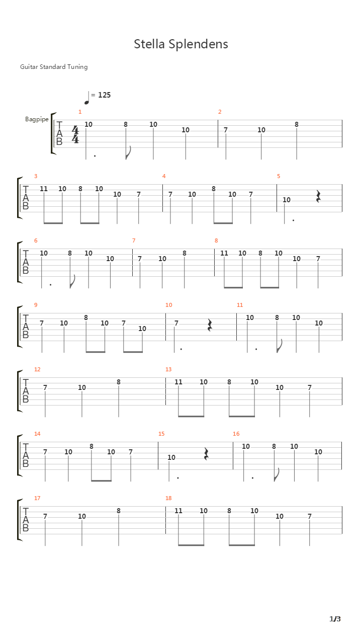 Stella Splendens吉他谱