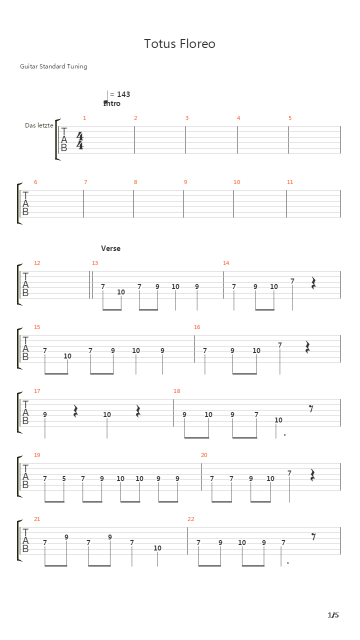 Totus Floreo吉他谱