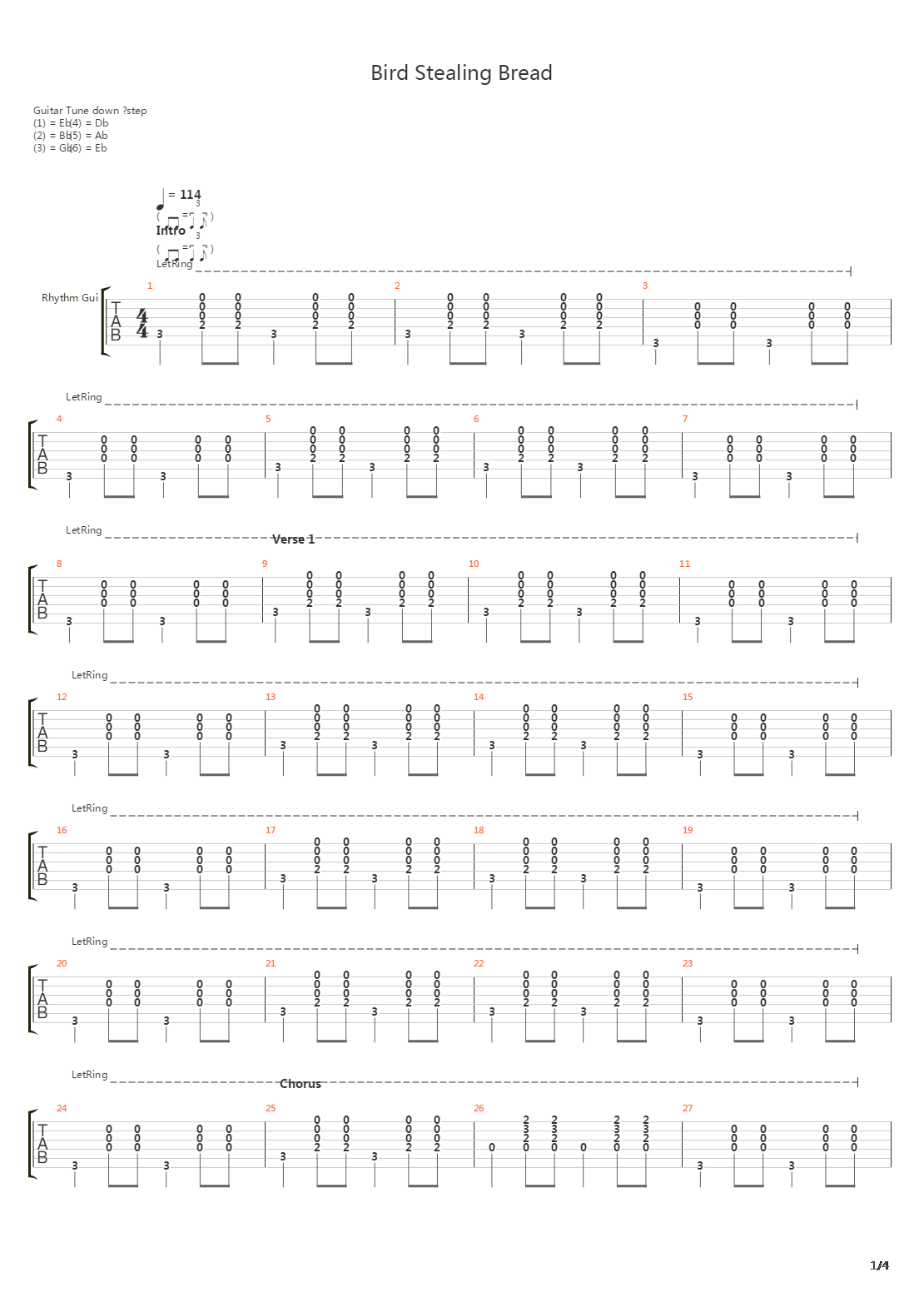 Bird Stealing Bread吉他谱