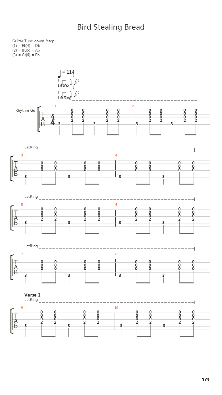 Bird Stealing Bread吉他谱