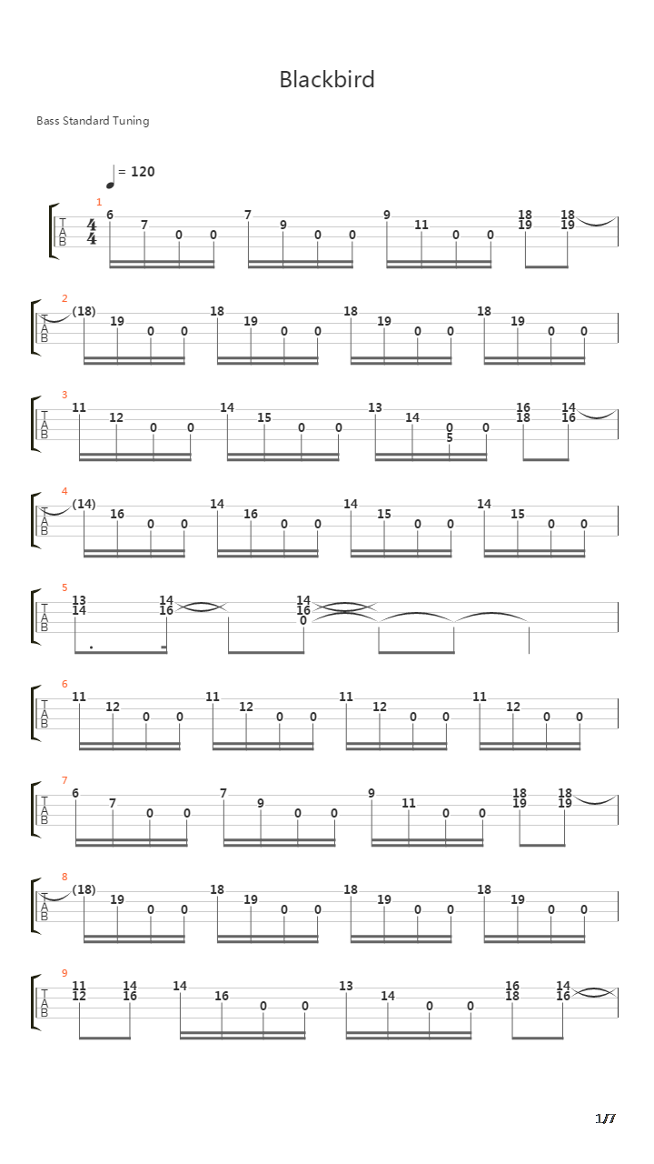 Blackbird吉他谱