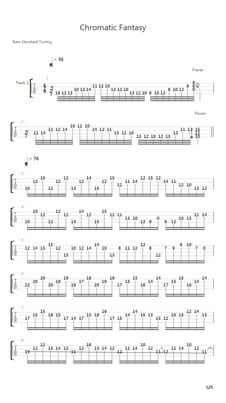 Chromatic Fantasy吉他谱