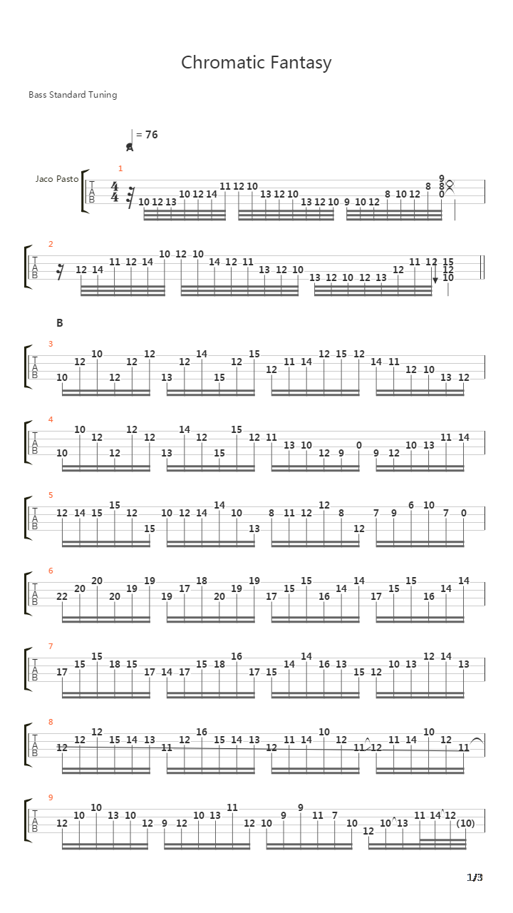 Chromatic Fantasy吉他谱