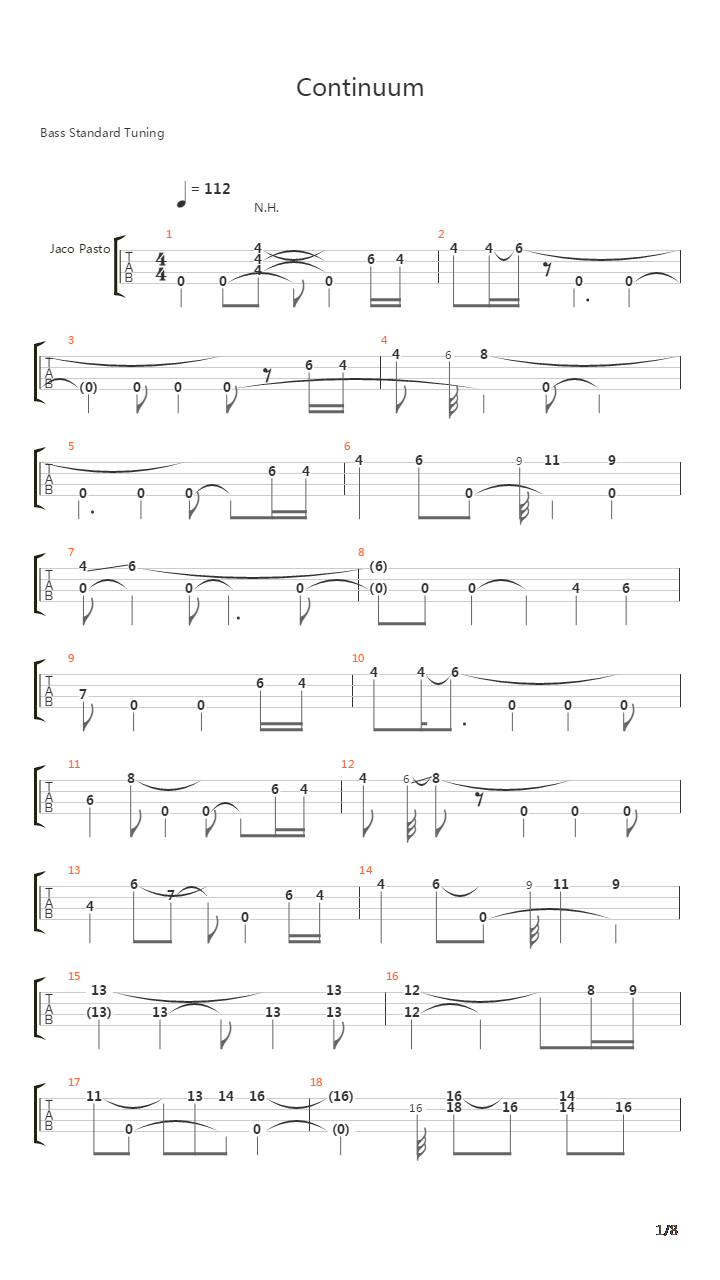 Continuum吉他谱