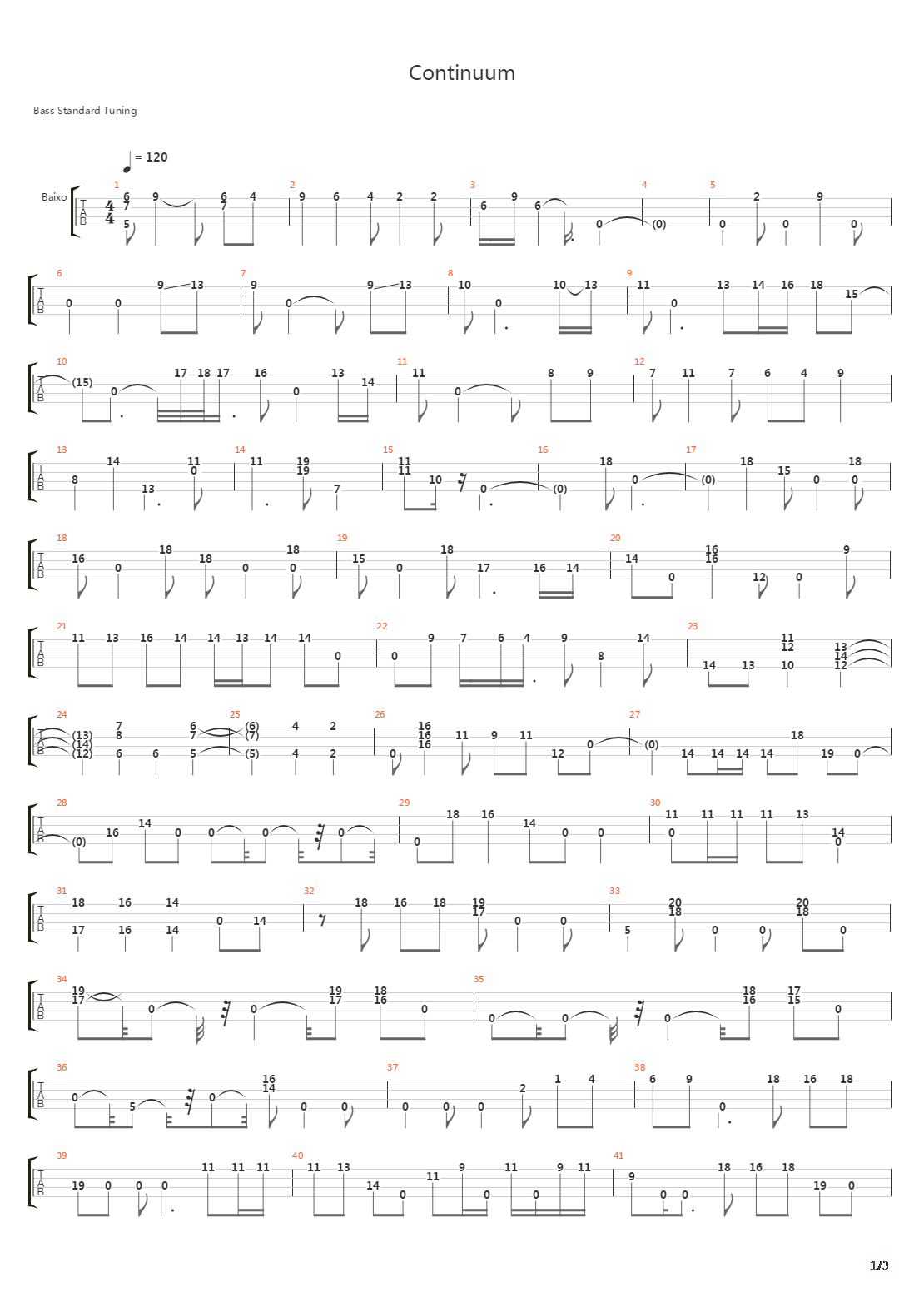 Continuum吉他谱