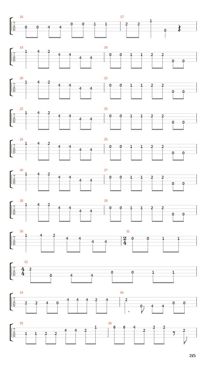 Jam In E吉他谱