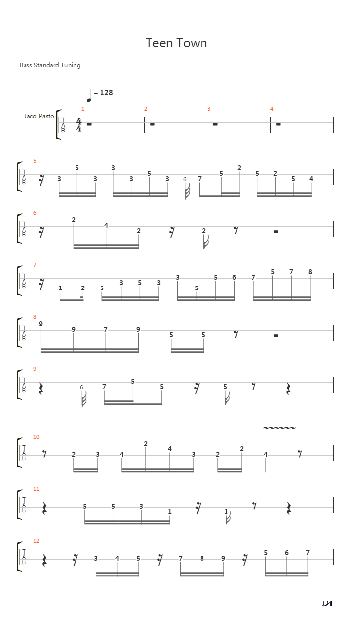 Teen Town吉他谱