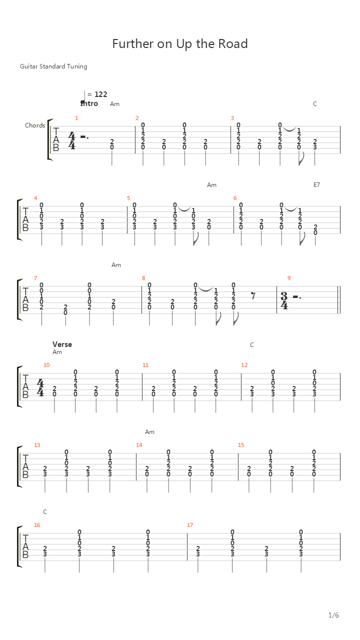 Further On Up The Road吉他谱