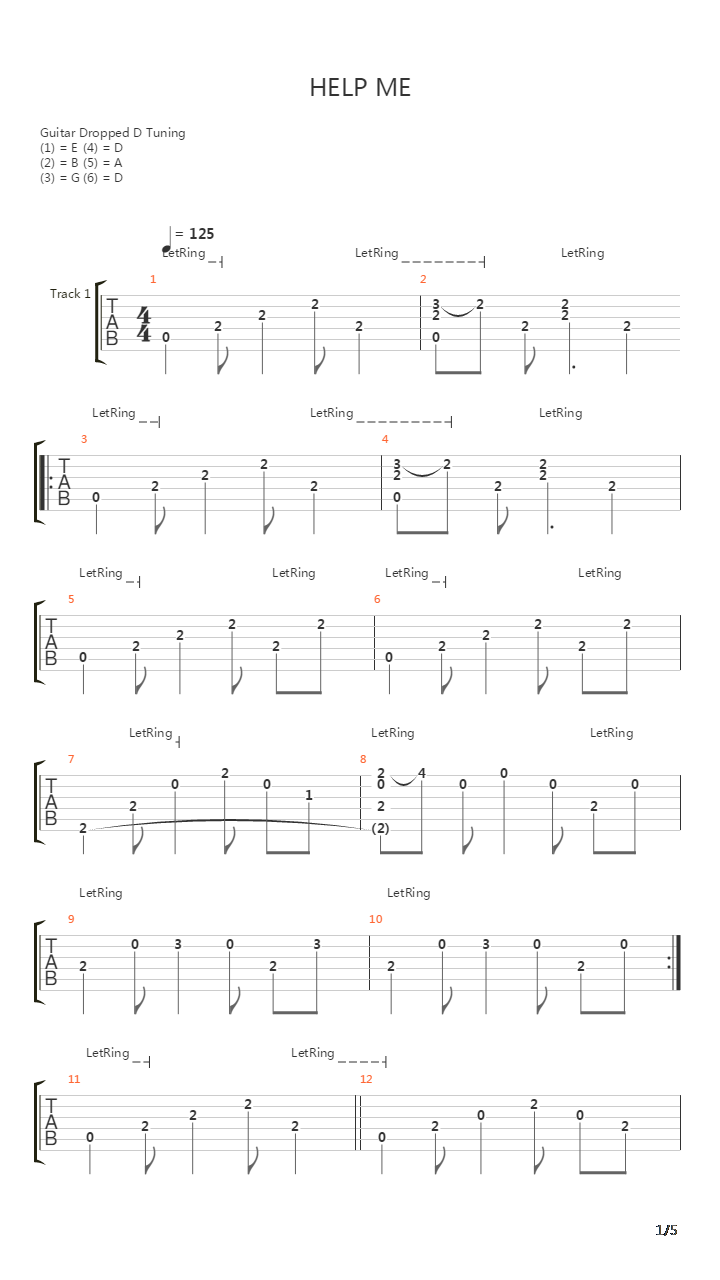 Help Me吉他谱