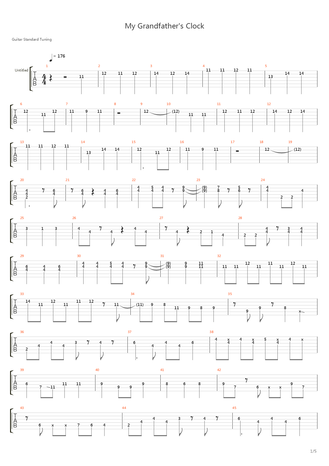 My Grandfathers Clock吉他谱