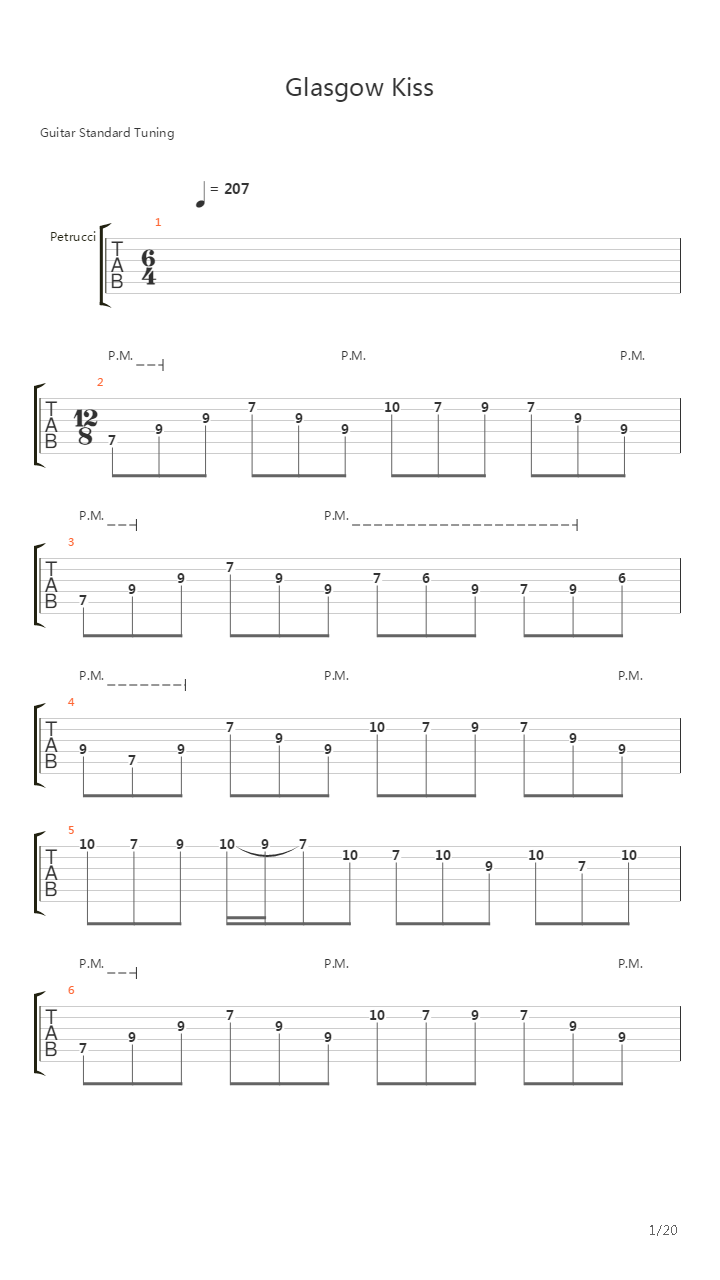 Glasgow Kiss吉他谱