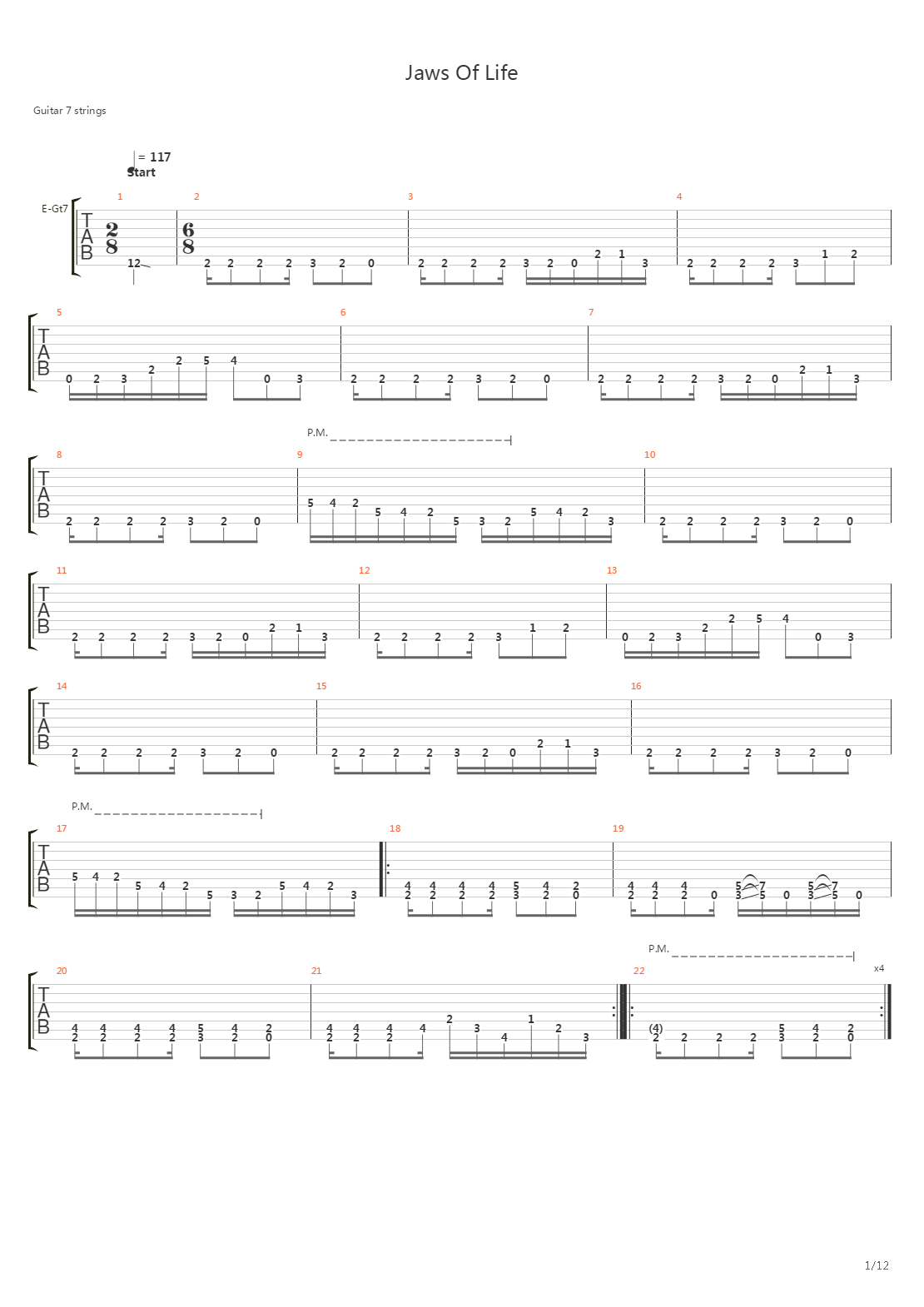 Jaws Of Life吉他谱