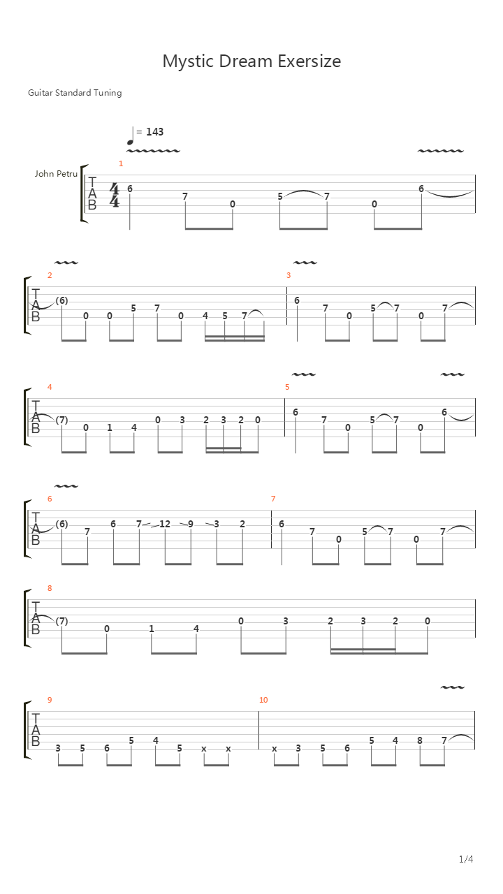 Mystic Dream Exersize吉他谱