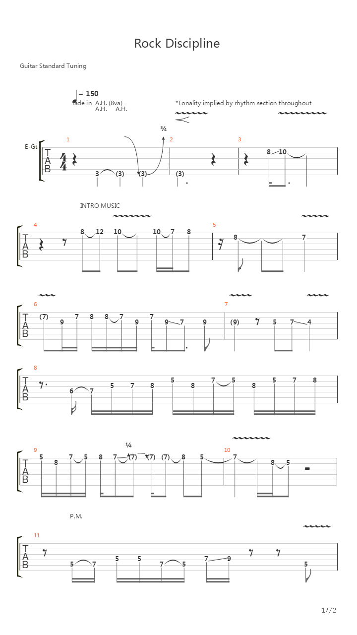 Rock Discipline吉他谱