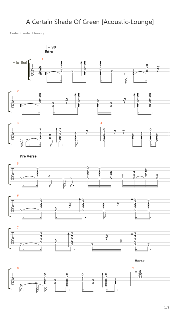 A Certain Shade Of Green吉他谱