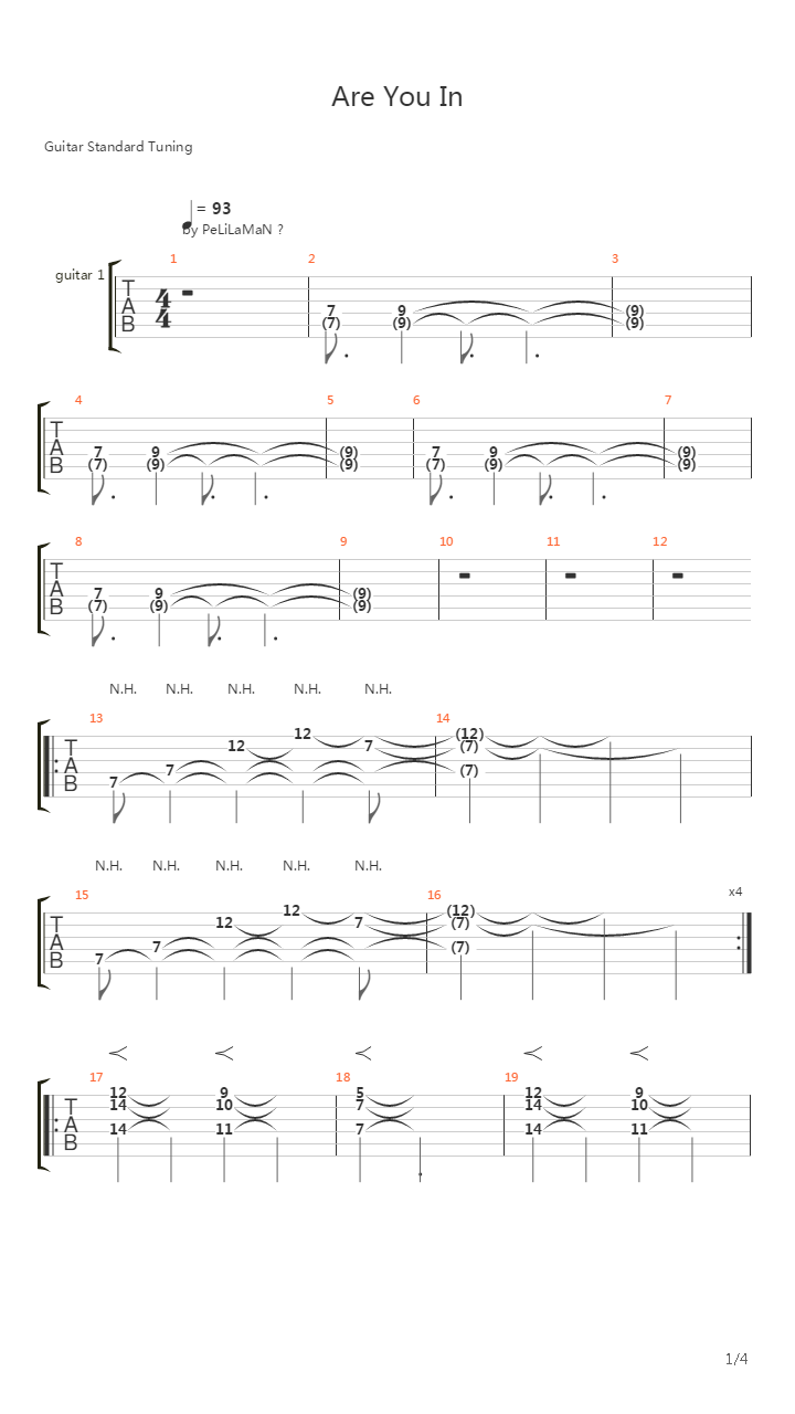 Are You In吉他谱
