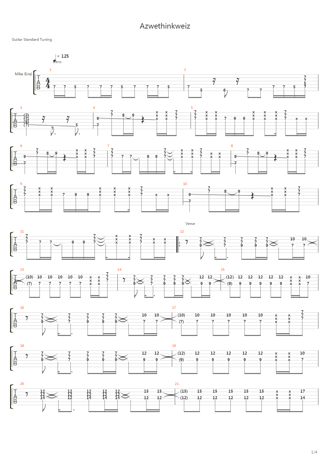 Azwethinkweiz吉他谱